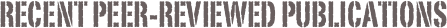 Recent Peer-reviewed publications